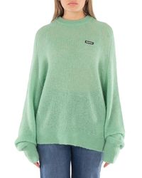 ROTATE BIRGER CHRISTENSEN - Ladies Grayed Jade Light Knit Logo Sweater - Lyst