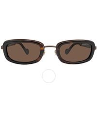 Moncler - Brown Rectangular Sunglasses Ml0127 52e 52 - Lyst