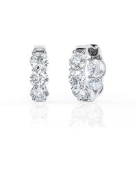 Brilliant Diamond - 2 Carat Lab Grown Diamond Huggie Hoop Earrings For - Lyst