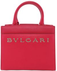 BVLGARI - Logo Small Leather Tote Bag - Lyst