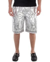 Versace - Baroque Print Silk Twill Shorts, Brand Size 50 (Us - Lyst