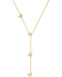 Kylie Harper - 14K Over Mother Of Pearl Floating Butterfly Y Necklace - Lyst