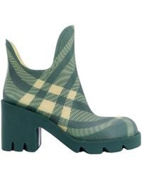 Burberry - Check Rubber Marsh Heel Boots, Brand Size 38 Us - Lyst