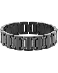 Robert Alton - 1Ctw Diamond Stainless Steel With Finish Link Bracelet - Lyst