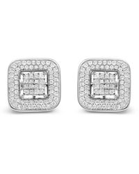 Haus of Brilliance - 10K 1.0 Cttw Round And Princess Cut Diamond Composite Open Halo Stud Earrings - Lyst