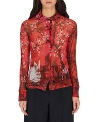 Ferragamo - Year Of The Rabbit Silk Chiffon Shirt - Lyst