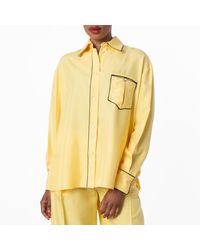 Bally - Contrast Piping Relaxed Silk Shirt - Lyst