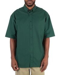 Burberry - Cotton Oxford Ekd-Logo Embroidered Shirt - Lyst
