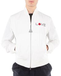 Moncler - Love Embroidery Bomber Jacket, Brand Size 0 - Lyst