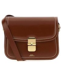 A.P.C. - Chocolate Leather Small Grace Crossbody Bag Noisette Borse A Mano - Lyst