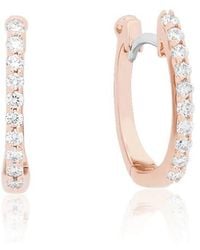 Roberto Coin - Re Gold huggy Earrings With Diamonds - Lyst