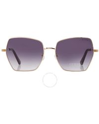 Guess Factory - Gradient Smoke Butterfly Sunglasses Gf6137 32b 57 - Lyst