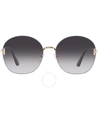 Tom Ford - Grey Gradient Round Sunglasses Ft0896-k 28b 63 - Lyst