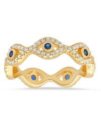 Kylie Harper - 14K Over Cz Evil Eye Eternity Band Ring - Lyst