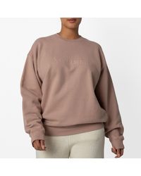 Saint Laurent - Crewneck Logo Embroidered Sweatshirt - Lyst