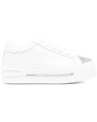 Rene Caovilla - Rene Caovilla Xtra Crystal Embellished Leather Sneakers - Lyst