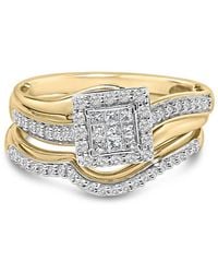 Haus of Brilliance - 14K Plated Sterling 1/2 Cttw Princess Square Diamond Bridal Set - Lyst