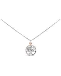 Haus of Brilliance - 14K Rose Plated Sterling Diamond Accent Tree Of Life Pendant Necklace - Lyst