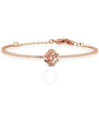 Swarovski - Rose- Tone Plated Sparkling Dance Clover Bangle - Lyst