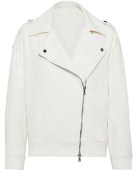 Brunello Cucinelli - Off Cotton Linen Jacket, Brand Size 42 (Us - Lyst