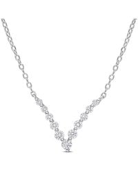 Created Forever - 1/3 Ct Tgw Lab Created Diamond Graduated V Necklace - Lyst