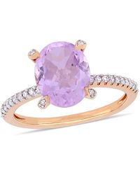 Amour - 2 3/8 Ct Tgw Rose De France And 1/10 Ct Tw Diamond Ring - Lyst