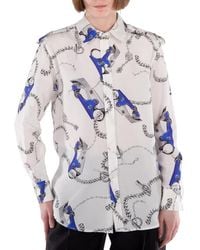 Burberry - Knight Hardware-Print Silk Shirt, Brand Size 6 (Us - Lyst