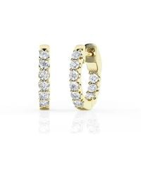 Brilliant Diamond - 1/2 Carat Round Lab Grown Inside Out Diamond Huggie Hoop Earrings - Lyst