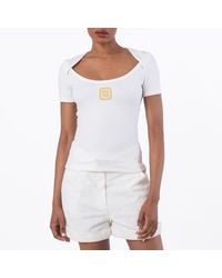 Balmain - Pb Logo Embroidered T-Shirt - Lyst