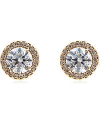 Swarovski - Una Angelic Round Cut-Tone Stud Earrings - Lyst
