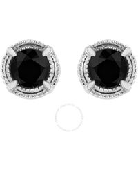 Haus of Brilliance - .925 Sterling Silver 1 1/4 Cttw Treated Black Diamond Modern 4-prong Solitaire Milgrain Stud Earrings - Lyst