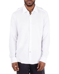 BOSS - Hal-Kent Melange-Effect Cotton Shirt, Brand Size 40 (Neck - Lyst