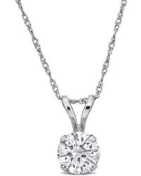 Created Forever - 1Ct Tw Lab-Grown Diamond Solitaire Pendant With Chain - Lyst