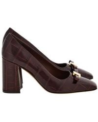Ferragamo - Myra Bow Block Heel Pumps - Lyst