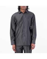 Ferragamo - Embroidered Logo Silk-Blend Shirt - Lyst