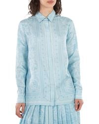 Versace - Barocco Print Silk Shirt, Brand Size 40 Us - Lyst