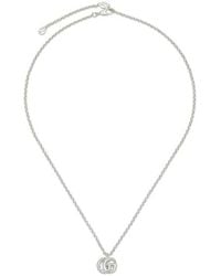 Gucci - Marmont Sterling Double G Pendant Necklace - Lyst