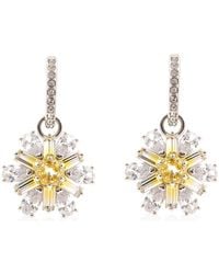 Swarovski - Idyllia E Pierced Earrings Mini Hoop Drop Rhodium Shiny - Lyst
