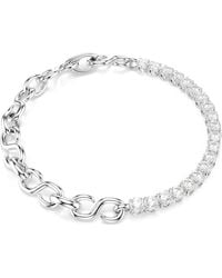 Swarovski - Matrix Rhodium Plated Round Cut Bracelet - Lyst