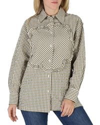 KENZO - Ladies Gingham Print Boke Flower Long-Sleeve Cotton Shirt, Brand Size 38 (Us - Lyst
