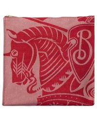 Burberry - Ekd Embroidered Canvas Pouch - Lyst