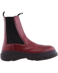 Burberry - Creeper Leather Chelsea Boots, Brand Size 42 Us - Lyst