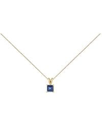 Haus of Brilliance - 14K 5X5 Mm Square Shaped Sapphire Solitaire Pendant Necklace - Lyst