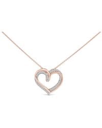 Haus of Brilliance - 14K Rose Plated Sterling 1/2 Cttw Diamond Open Heart Pendant Necklace - Lyst