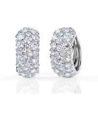 Brilliant Diamond - 4 Carat Round Lab Grown Cluster Diamond Hoop Earrings - Lyst
