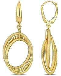 Amour - Open Triple Oval Hanging Earrings On Leverback - Lyst