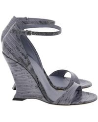 Ferragamo - Vidette X5 Leather Wedge Sandals - Lyst