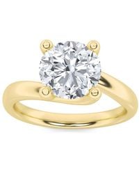 Mure And Co - 2Ctw Round Shaped Lab Grown Diamond (F/Vs) Bypass Shank Engagement Ring - Lyst