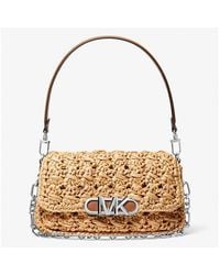 Michael Kors - Michael Parker Medium Woven Raffia Shoulder Bag - Lyst