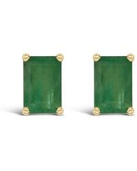 Haus of Brilliance - 14K 6X4Mm Emerald Shaped Emerald Solitaire Stud Earrings - Lyst